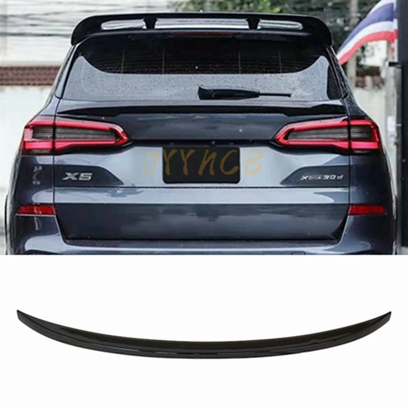 Para BMW X5 G05 2019 -2023 alerón trasero de fibra de carbono/labio de ala media de puerta trasera negro brillante