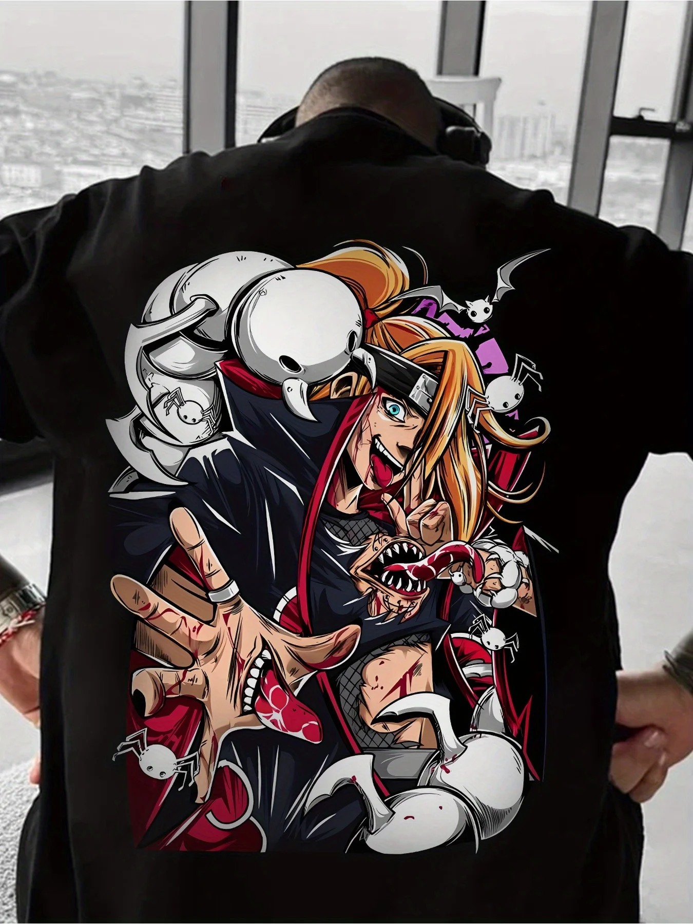 Naruto Anime Sasuke imprimé périphérique 2025 été T-shirt à manches courtes hommes et femmes déplacements quotidiens coton T-shirt