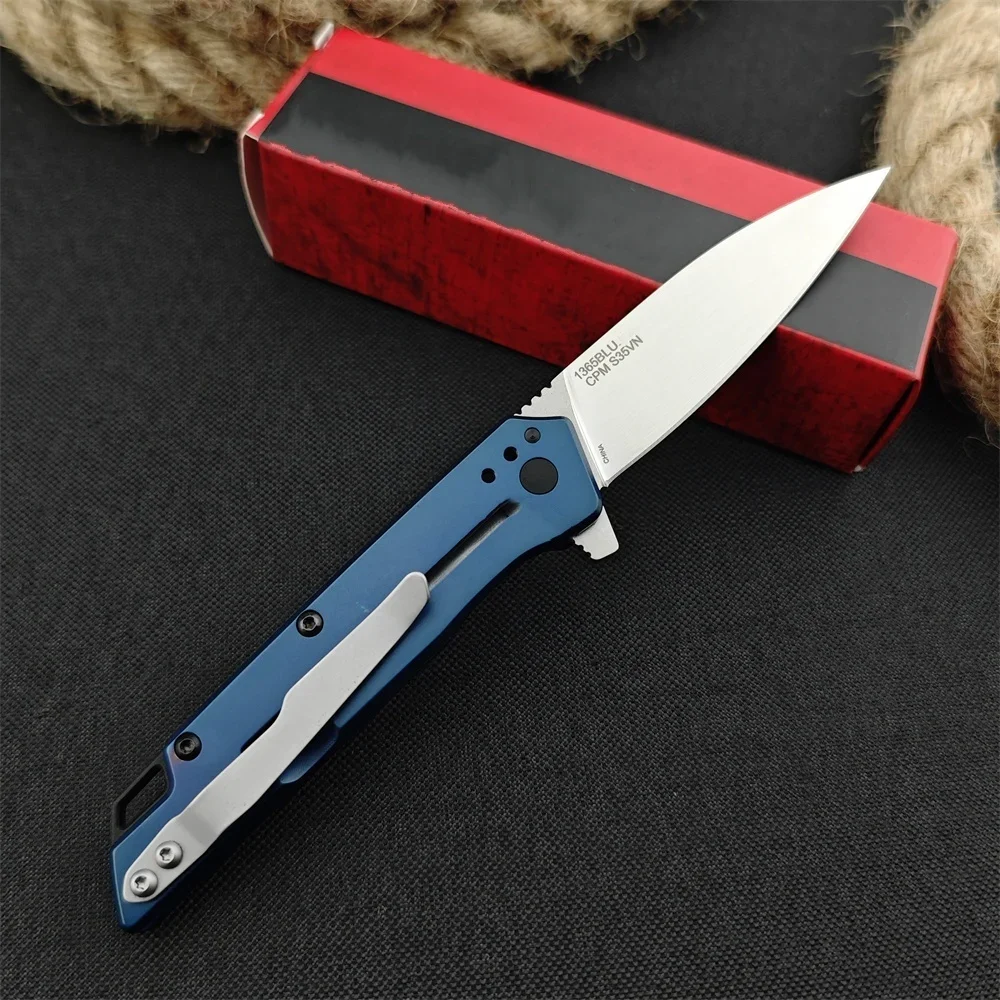 High Hardness KS 1365 Misdirect Flipper Folding Knife Top S35V Blade 420 Steel Handles Pocket EDC Tool Outdoor Tactical Knife