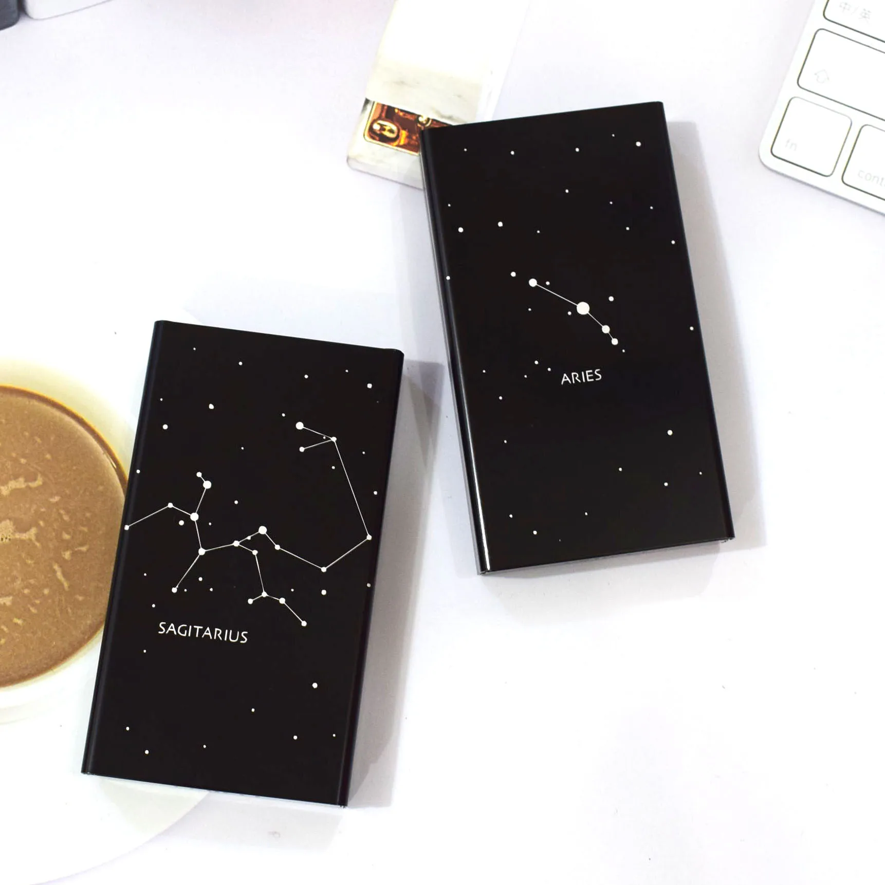 Twelve Constellations Women\'s Fine Branch Cigarette Box Metal Aluminum Alloy Black Sliding Cover Can Be Customized with Patterns