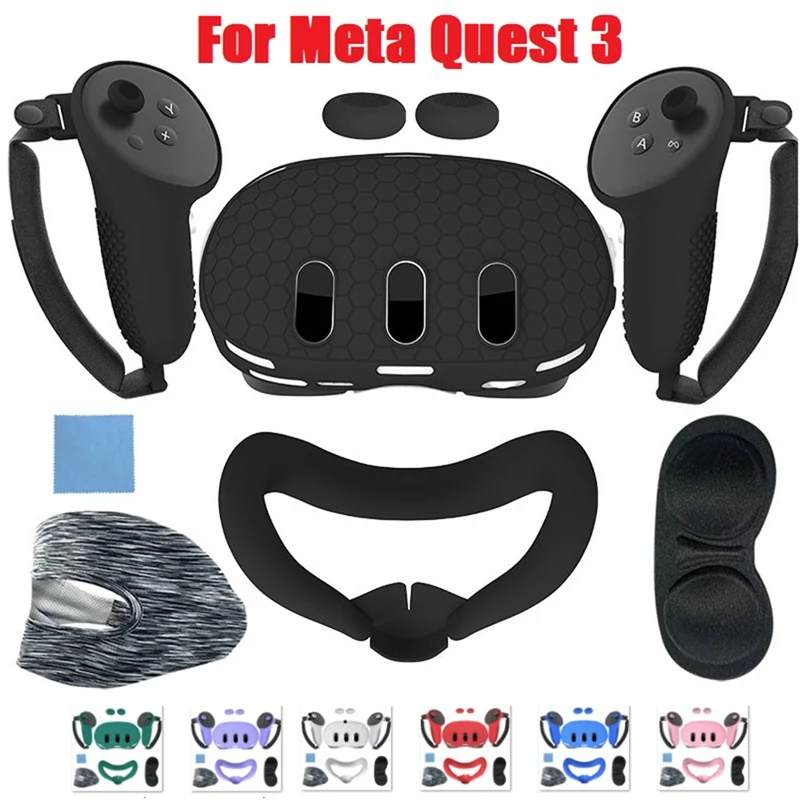 

Silicone Protective Case For Meta Quest 3 VR Head Face Cover Handle Grip Button Cap VR Accessories E