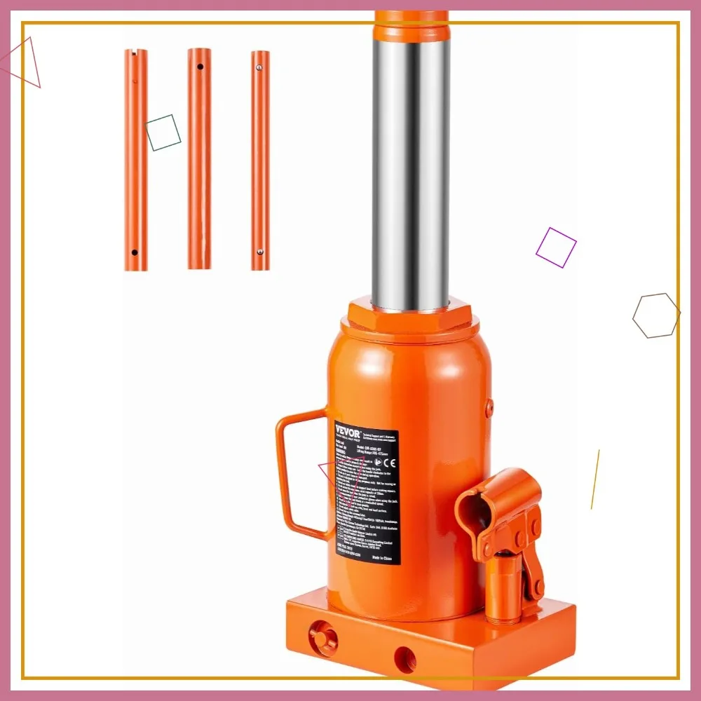 

30 Ton Hydraulic Bottle Jack with 11.22''-18.66'' Lift Range & Long Handle for Car, Truck, RV Repair