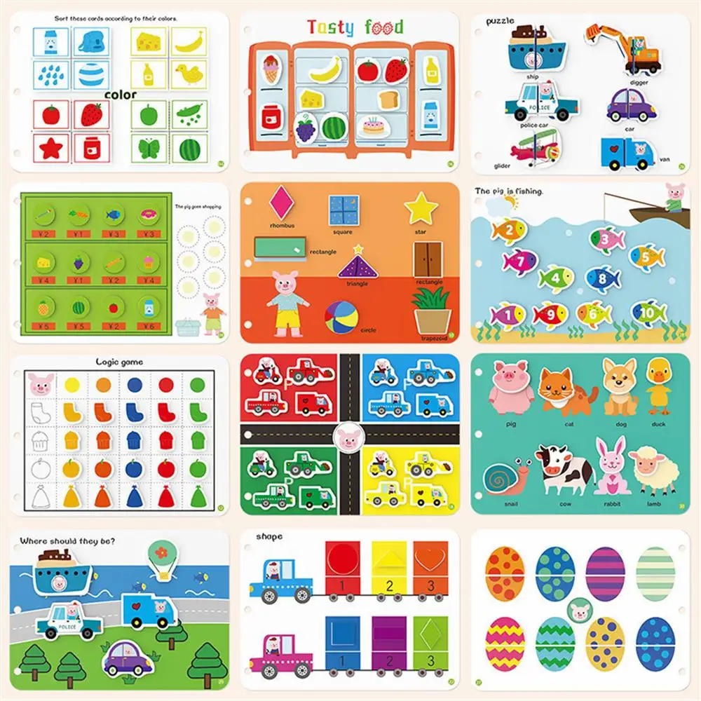 Kid Quiet Busy Book Montessori Baby Educational Toy Pasture Animal Sorting Match Game Baby Sticker Toy For Child First Book Gift