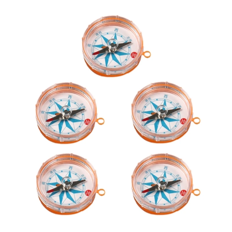 5 ชิ้น Professional เข็มทิศพ็อกเก็ต 45 มิลลิเมตรกันน้ำแบบพกพาเข็มทิศสำหรับล่าสัตว์เดินป่าตั้งแคมป์กิจกรรมกลางแจ้ง