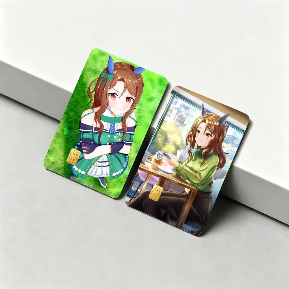 Umamusume-P-D K-King Halo 1Set 4Pcs Waterproof Card Skin Stickers for Credit Bus IC Cards