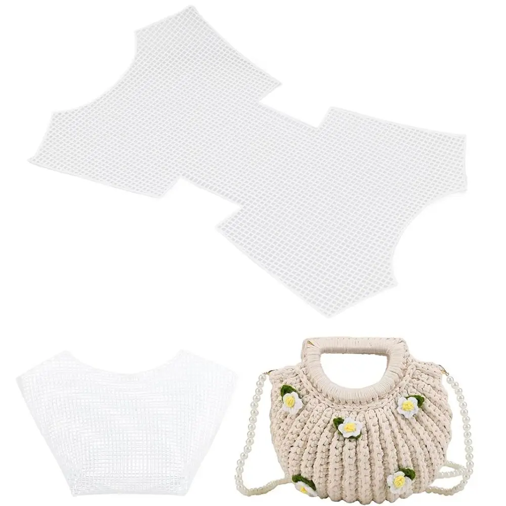 Bricolage artisanat sac en plastique grille de maille Durable sac en toile blanche feuilles sac tapis