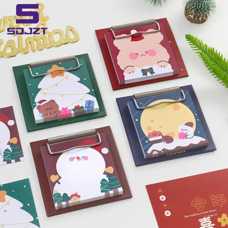 Christmas Rabbit Snowman Cute Cartoon Clip Memo Pad Non-adhesive Animals Musical Paper Notes Writiing Pads For Girls Gift School