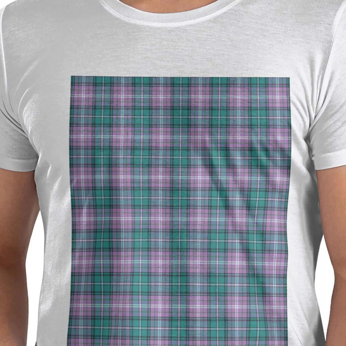 

Purple Scottish Tartan Plaid T-Shirt for Men Cotton Plus Size T Shirts Men's Tees Short Round Neck Summer Clothes Tops S-6XL