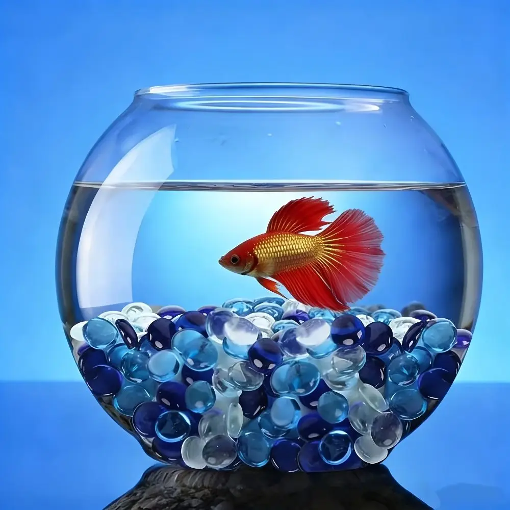 Glass Pebbles Vase Filler Beads Decorative Glass Stones Light Reflecting Clear Glass Beads for Vases Mixed Color