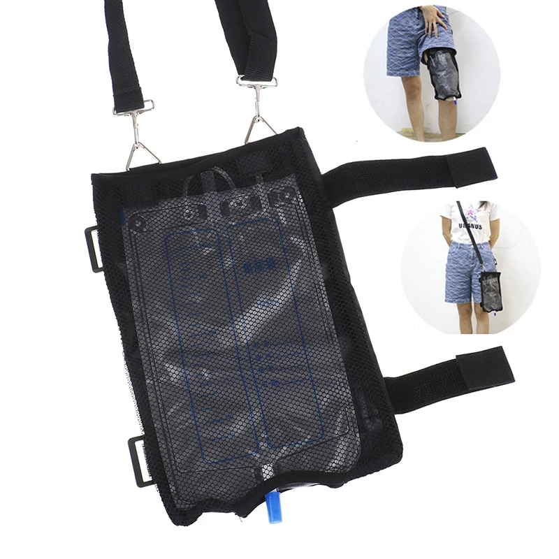 1Pcs 2000ML Urine Drainage Bag Cover with Shoulder Leg Strap Catheter Abdominal Drain Bag Holder Mesh Inspection Window