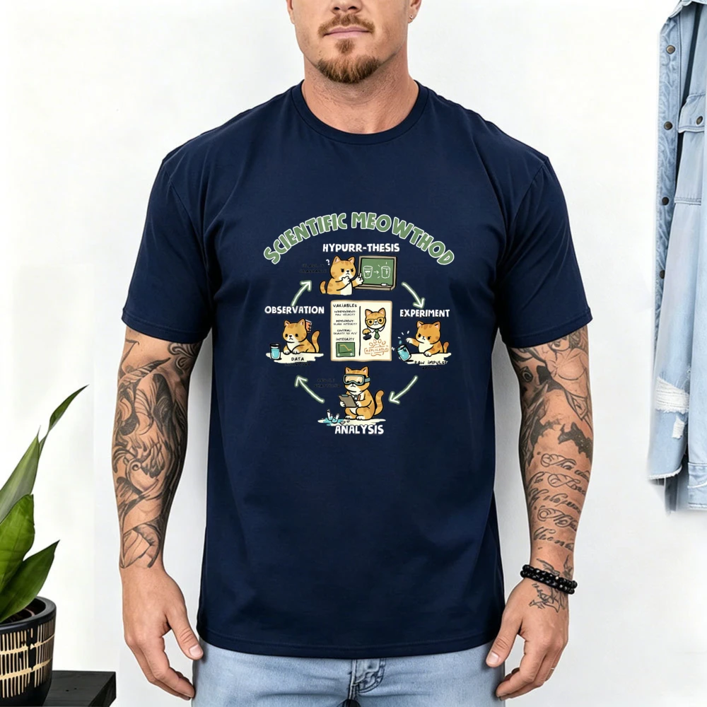 Scientific Meowthod Cat Science Pun Funny T-Shirt Cotton Casual Tee Humor Design Women Men Fashion Streetwear Camisetas Tops Tee