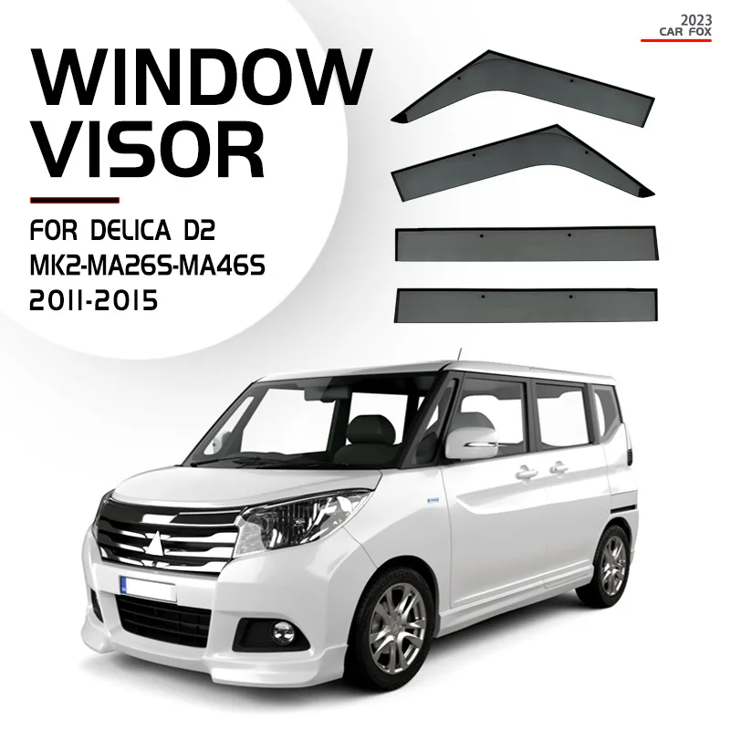 

For Mitsubishi Delica D2 2011-2021Car Window Visor Awning Shelters Windshield Side Window Rain Sun Shade Accessories Car Styling