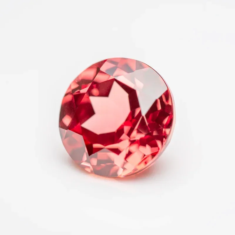 Lab Grown Sapphire Sunset Red Color Round Cut Gemstone per fai da te gioielli di alta qualità che fanno materiali certificato AGL selezionabile