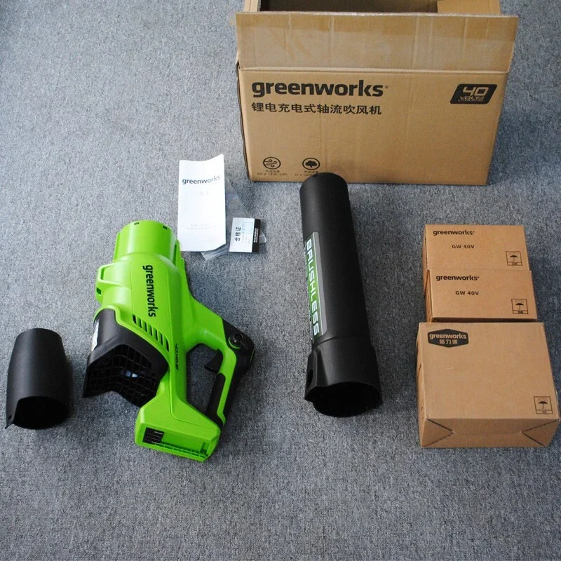 Greenworks 40V Portable Lithium Power Shed Snow Blower Road Dust Blower Garden Leaf Blower Rechargeable Dust Blower