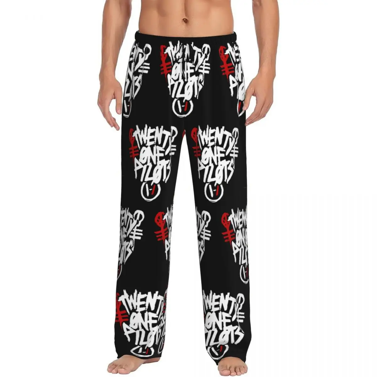 Pantalones de pijama personalizados con logotipo de T-Twentys One P-Pilots Rock, pantalones de pijama elásticos para dormir para hombre con bolsillos