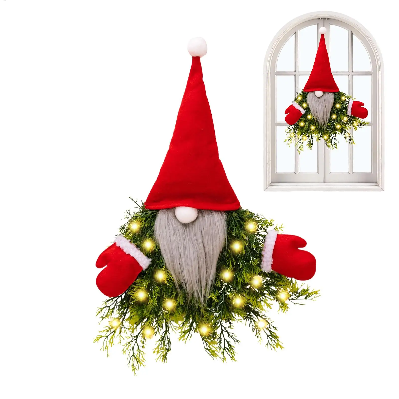 Gnomi Di Natale Luminosi Con LED: Set Da 3 Decorazioni Natalizie Con Cappello In Cotone E Barba In Pelliccia, Per Interni Ed Esterni (Luci Calde, Batteria Non Inclusa)