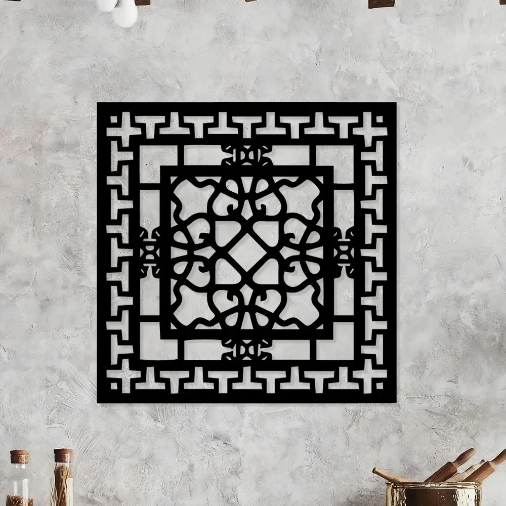 CIFBUY Iron Wall Art Rustproof Metal Sculpture Outdoor Decor for Garden Fence Patio Elegant Inlay Design Yard Ornament
