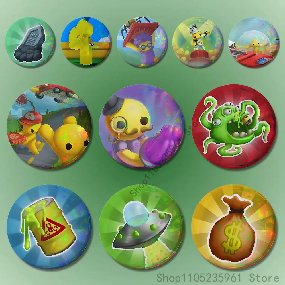 

W-Wobbly L-Life Octapus Badges 25 32 44 58 75 mm Round Cosplay Pin Fans Collect Friends Gifts Brooch Souvenir Custom