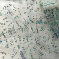 6pcs/pack Flowers PET Stickers Scrapbooking Materials DIY Junk Journal Collage Floral Leaves Plants Decor Stickers 3