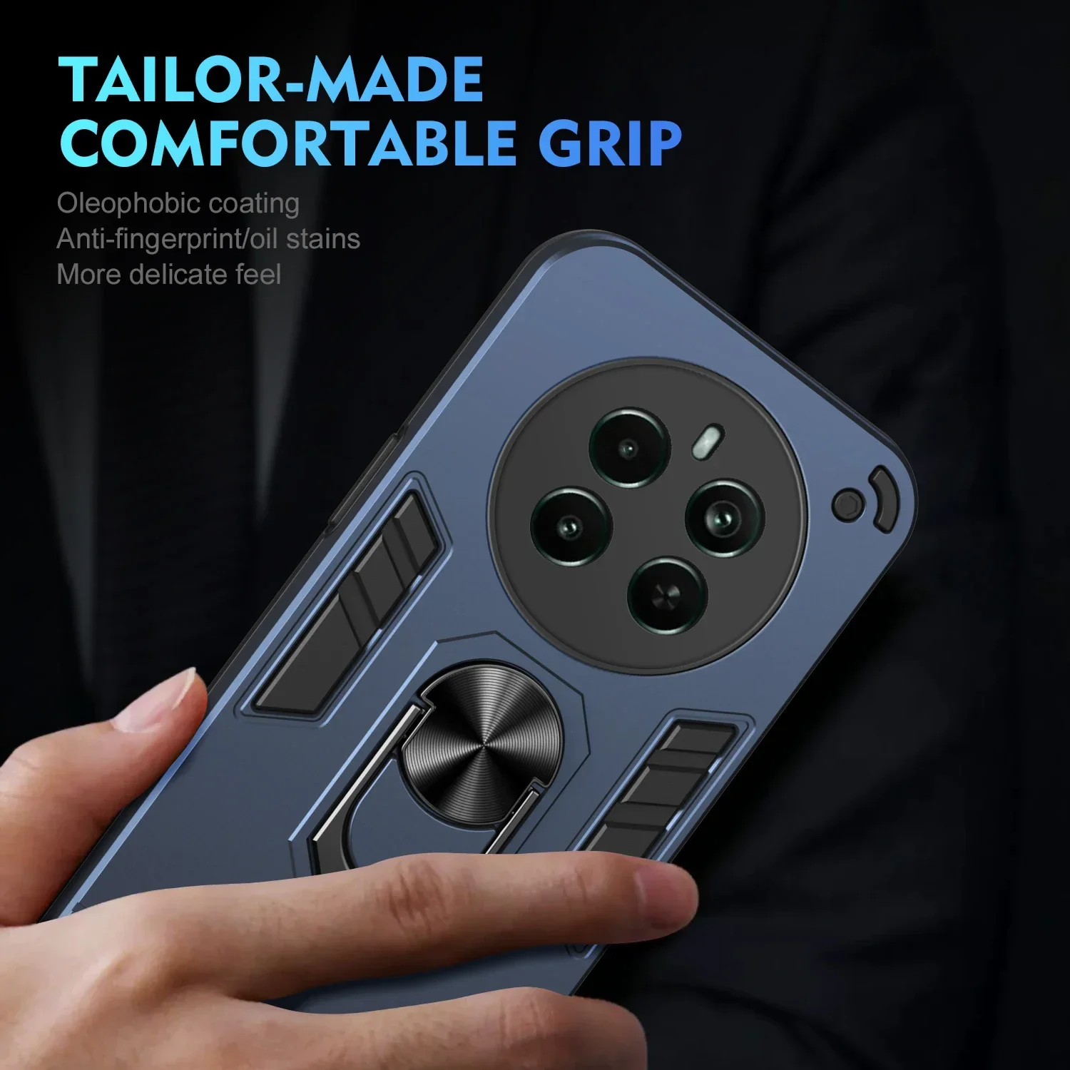 Magnetic Bracket Shell for Realme 12 Pro Plus 11 X 10 9 Pro C65 4G 5G Narzo 70 Pro V50 C55 C53 C51 N55 N53 Anti Fall Armor Case