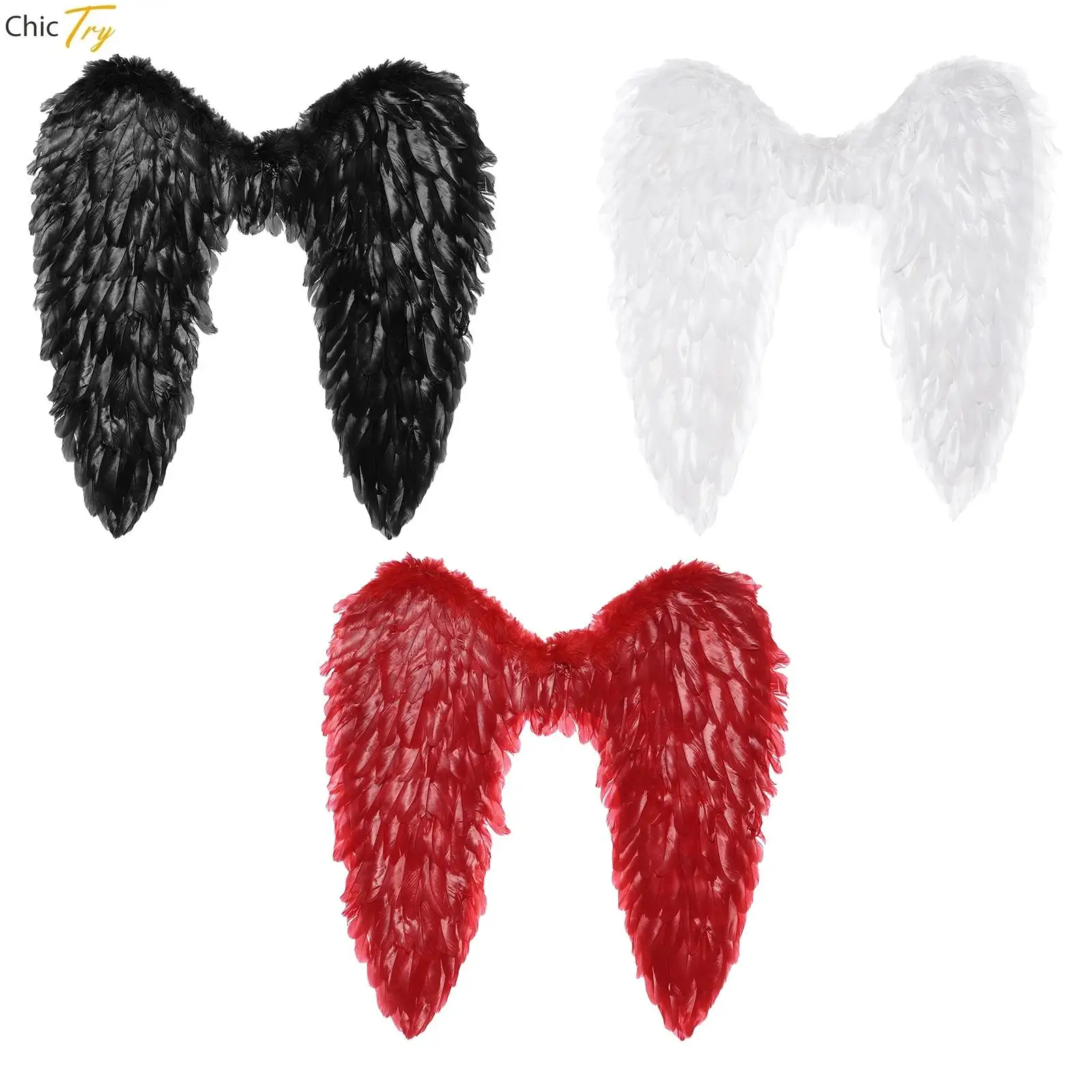 

Unisex Adults Angel Feather Wing Fairy Feather Wings Handmade Elastic Strap Party Props Halloween Masquerade Costume Accessories