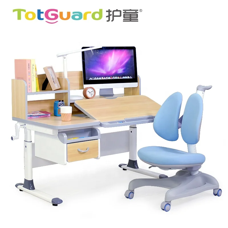 New Model and design adjustable ergonomic 3-18 years old reading  kids study desk   chair   for children