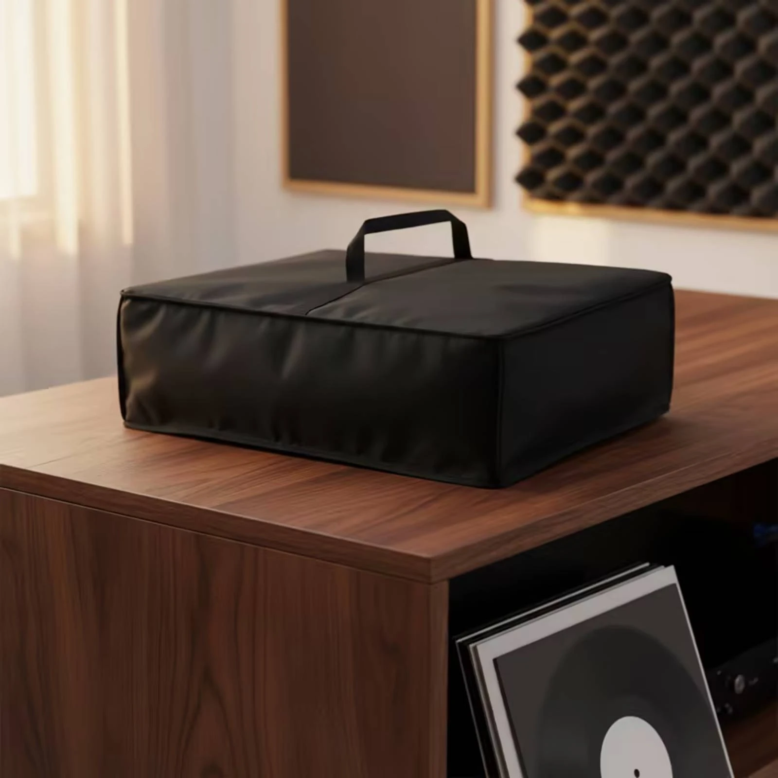Turntable Dust Cover with Handle Foldable Vinyl Player Dust Cover Lightweight Easy to Clean for Vinyl Collectors