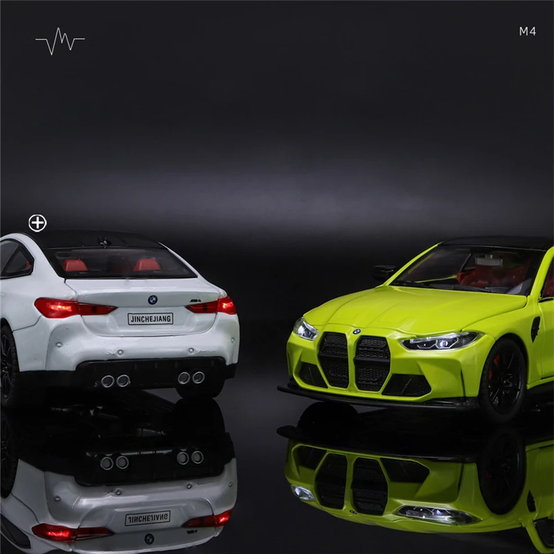 Modelo de coche deportivo de aleación coupé M4 G82, vehículo de Metal fundido a presión, simulación de luz de sonido, Colección Chlidrens, juguetes