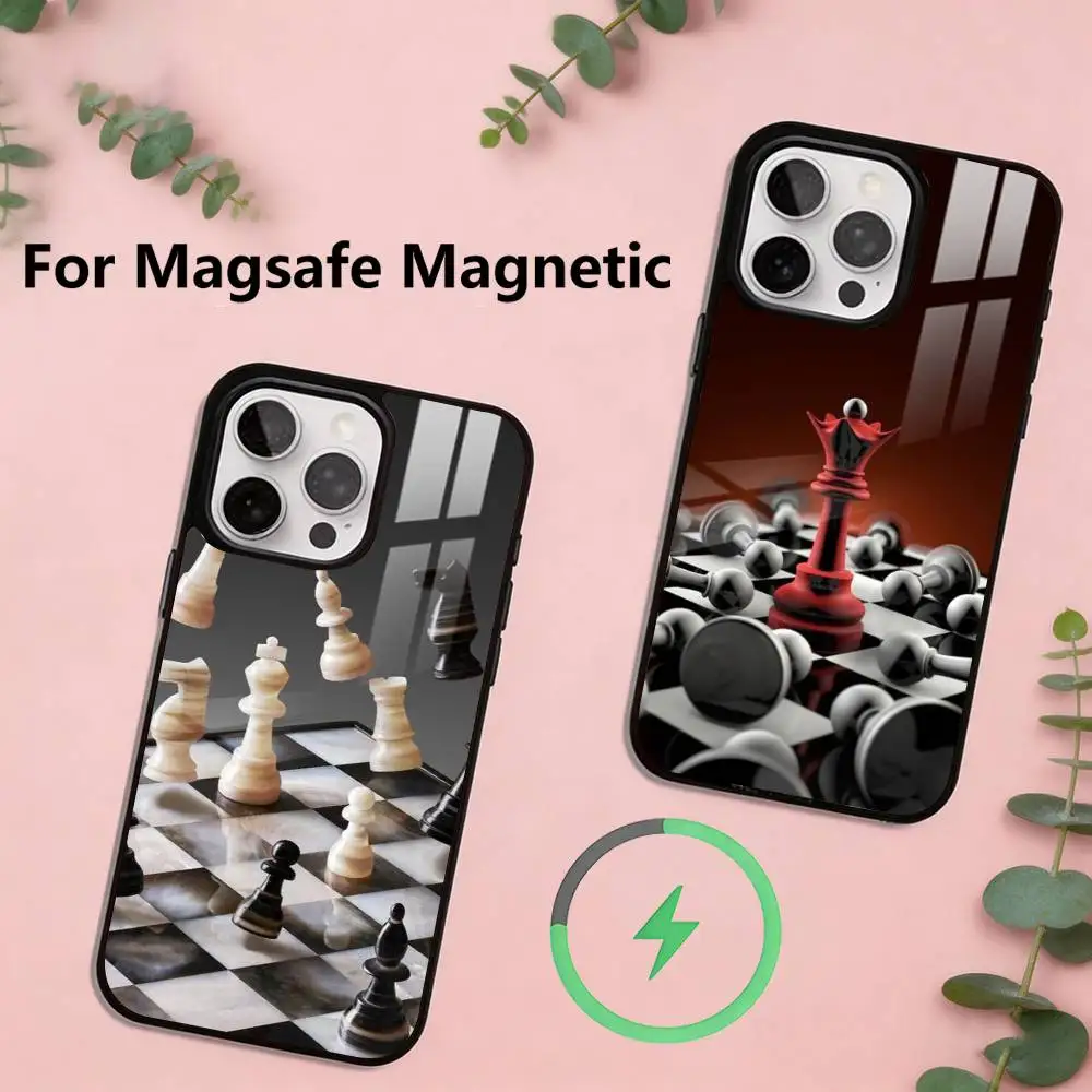 Competitive Chess Game Phone Case For iPhone17,16,15,14,13,12,11 Plus,Pro Magnetic with Magsafe Wireless Charging