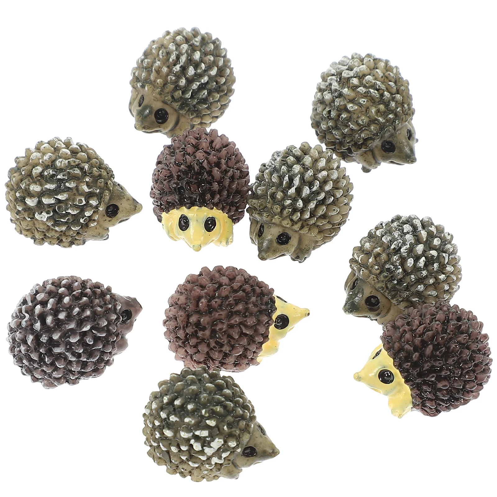 

10 шт. мини-скульптуры ежика, экологически чистые полимерные садовые искусства для сказочного пейзажа, бонсай, растение в горшке, декор, украшение для двора