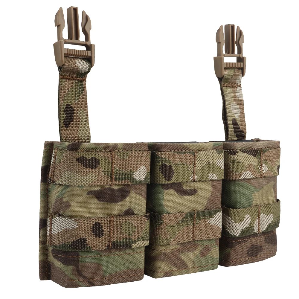 Fast 5.56 Triple AR15 Magazine Pouch Vest Button Front Panel Retention Insert MOLLE Clip For Vest FCPC V5 Vest