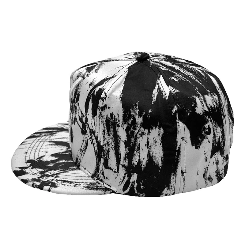 Unisex Four Seasons Black and White Rap Man Graffiti Style Embroidery X Personality Hip-hop Cap Dance Big Flat Baseball Hat PY50