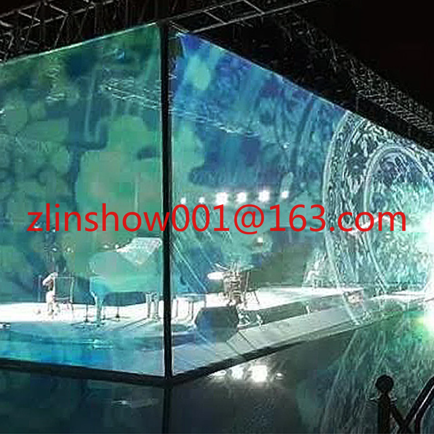 Portable Holographic Mesh Projector Screen Floating See Through Shop Hologram Gauze Custom Size