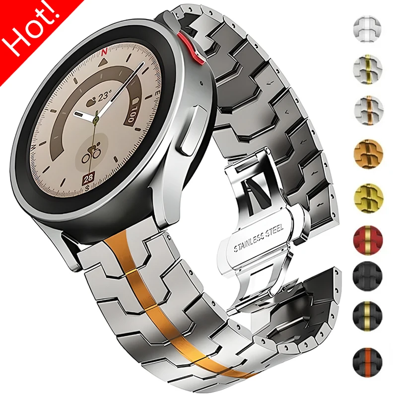 

Титановый цветной ремешок 20 мм 22 мм для Huawei Watch 4Pro GT3 46 мм для Samsung Galaxy Watch 6/5/4 44 мм 5Pro 45 мм Ремешок из нержавеющей стали