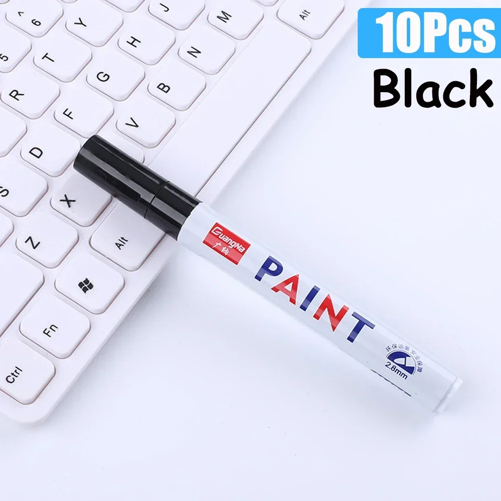 1–12 Stück weißer Permanent-Lackstift, bunte Reifenmarker, Gummi, Auto-Reifenprofil-Marker, Stifte, schnell trocknend, wasserdicht, für Metallfelsen