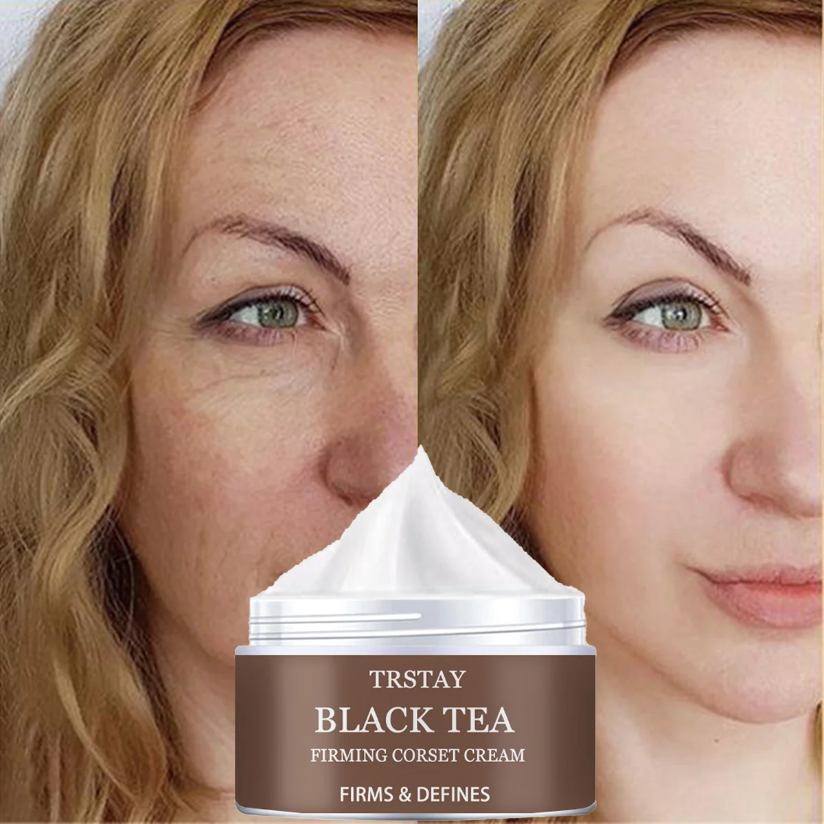 

TRSTAY Укрепляющий крем для лица с черным чаем, увлажняющий, отбеливающий, отбеливающий тон кожи, подходит для всех типов кожи, ухода за лицом