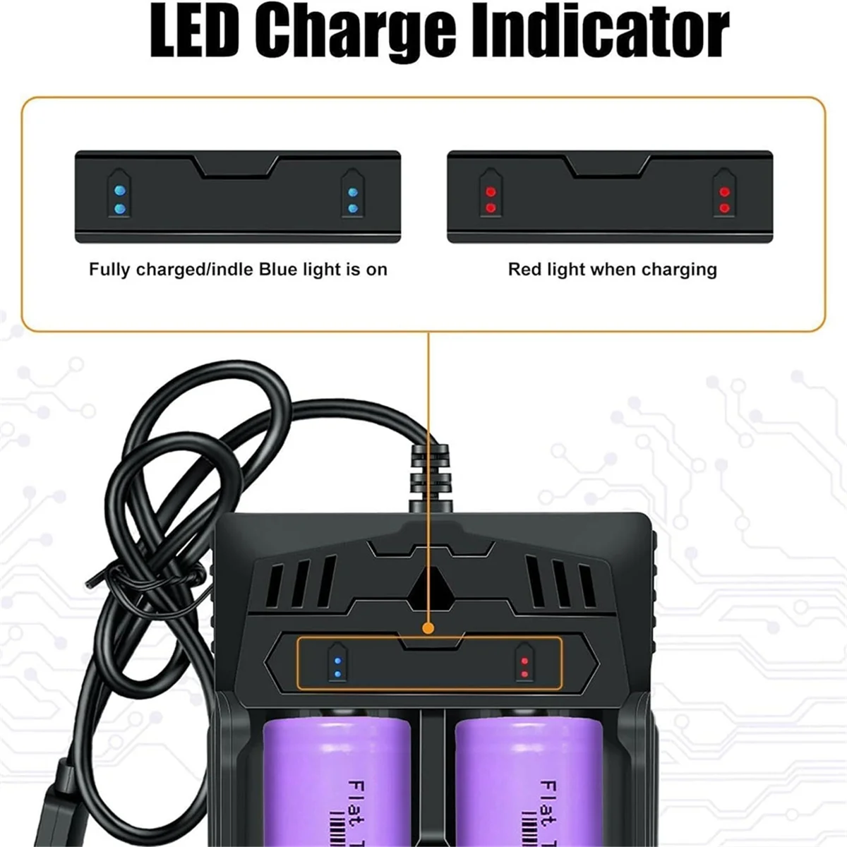 18650 Rechargeable Battery Flat Top 20A with 18650 Battery Charger,for 3.7V Rechargeable Batteries