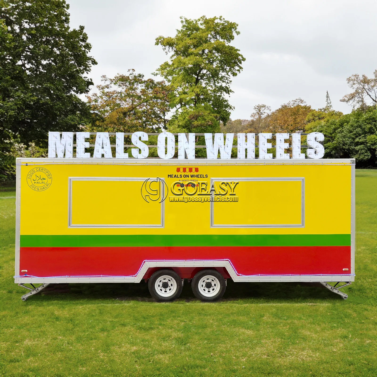Fully Equipped Food Truck Trailer With Awnings Bbq Grill Fryers Coffee Machine Hot Sale