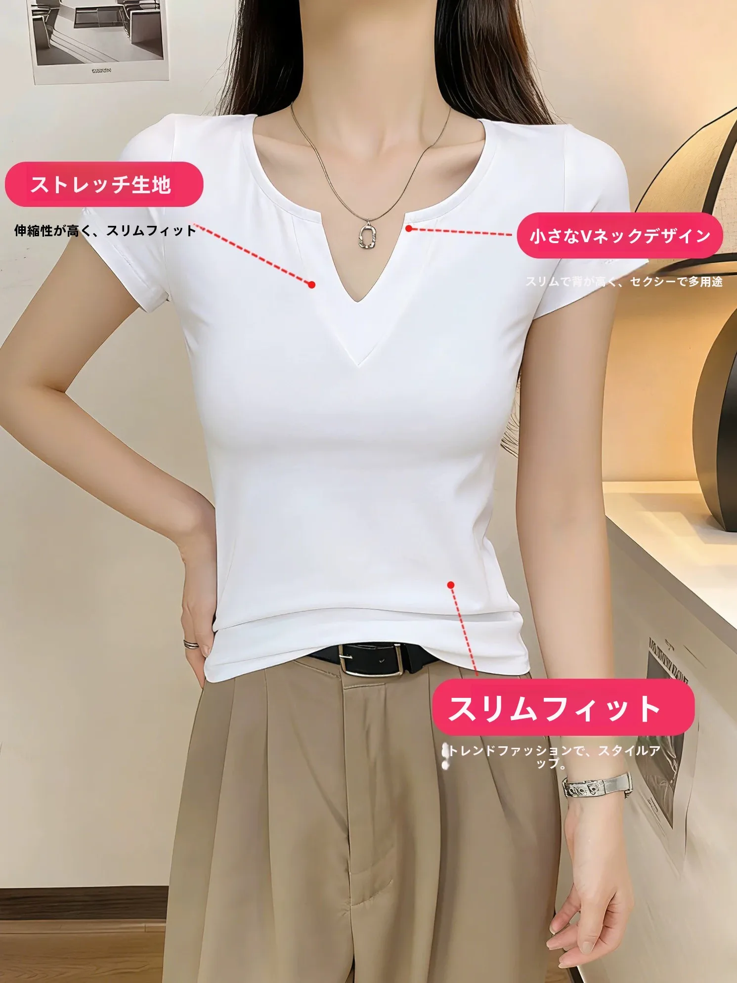 Slim Fit Short Sleeve T-Shirt Women's Summer Large Size Fat MM Low Collar Base Shirt Weight Loss  Color Versatile Top