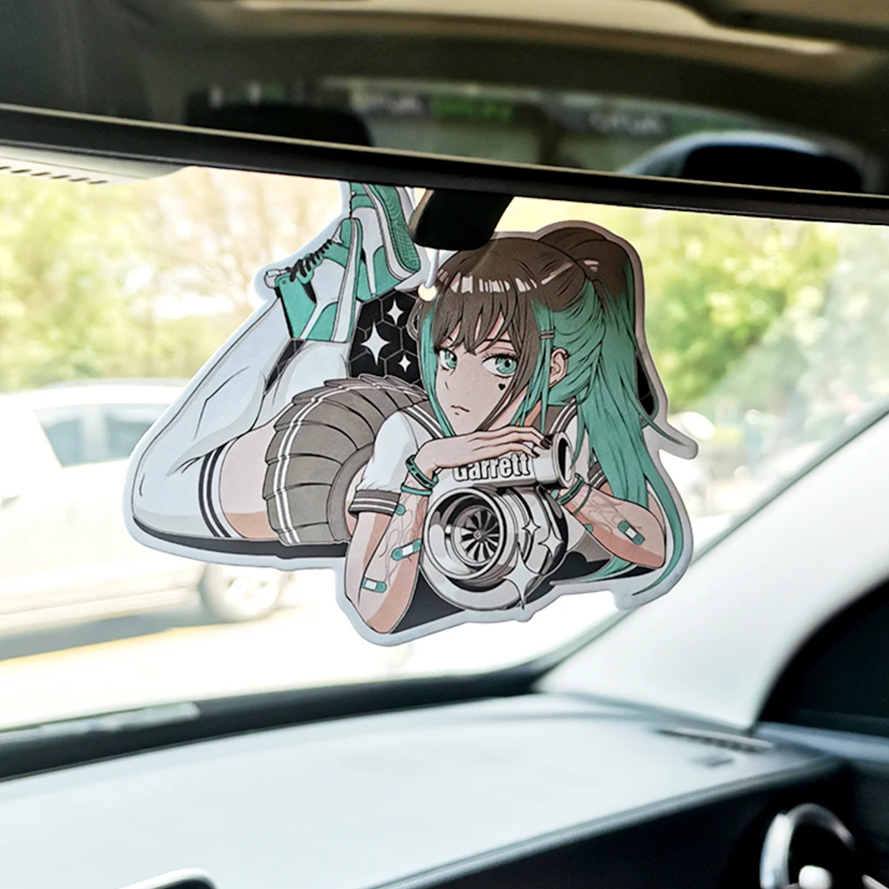 Newest JDM Style Performance Car Rearview Mirror Pendant Air Freshener Solid Paper Decoration Car Decoration Anime Girl Decor