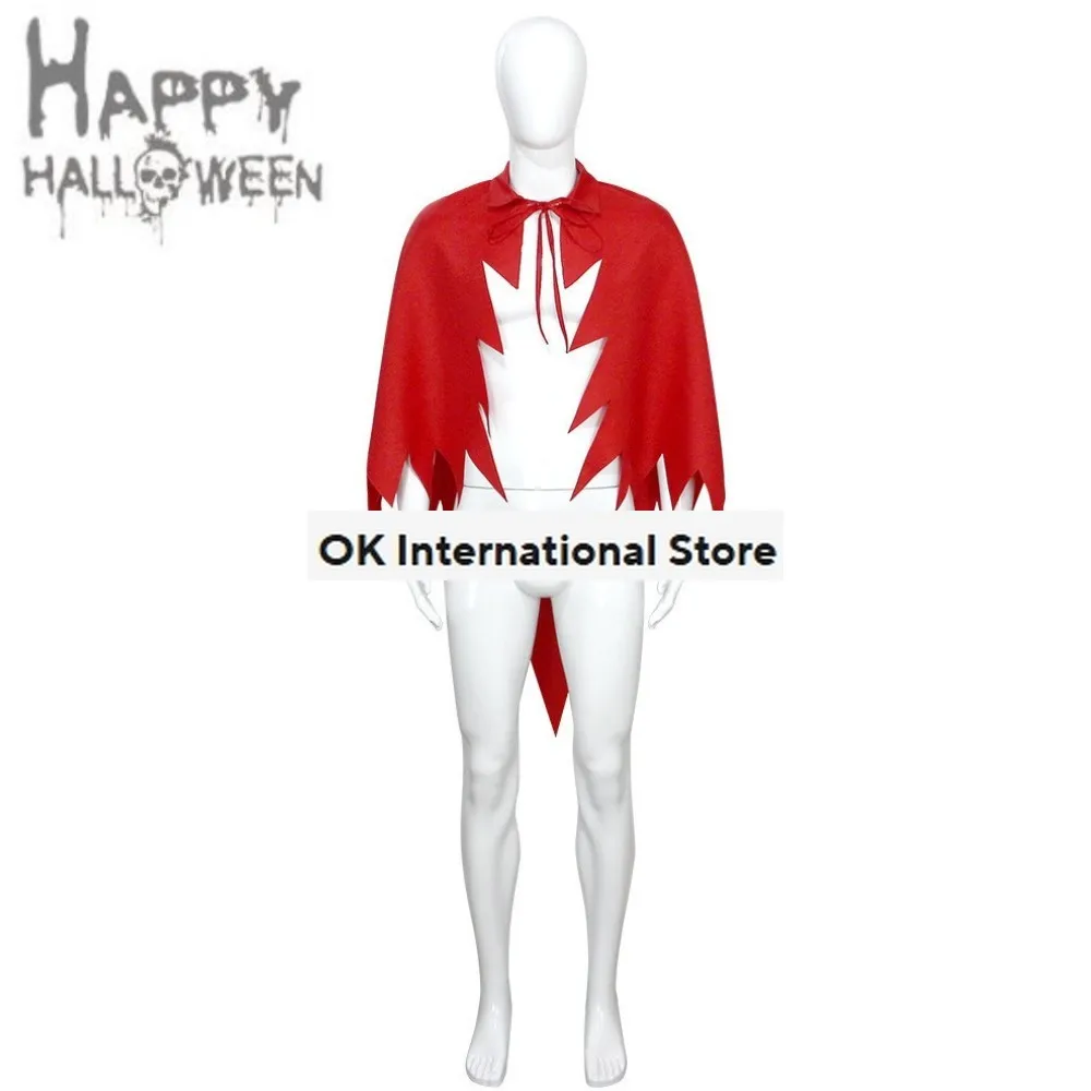 Halloween Cloak Cosplay Costume Irregular Hem Dovetail Style Red Shawl Adult Man Woman Christmas Carnival Suit