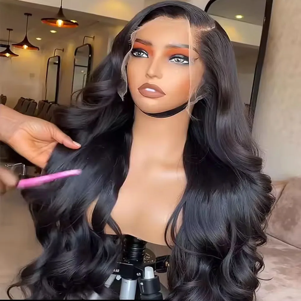 

Wavy Lace Frontal Wig Human Hair 13x6 Raw Hd Transparent Body Wave Human Hair Wigs 40 Inch 13x4 Lace Front Wig For Women