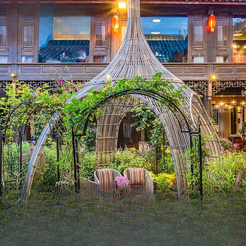 Outdoor Flowerstand B & B Sky City Grapevine Court Terrace Internet celebrity clock in garden Castle Gazebo