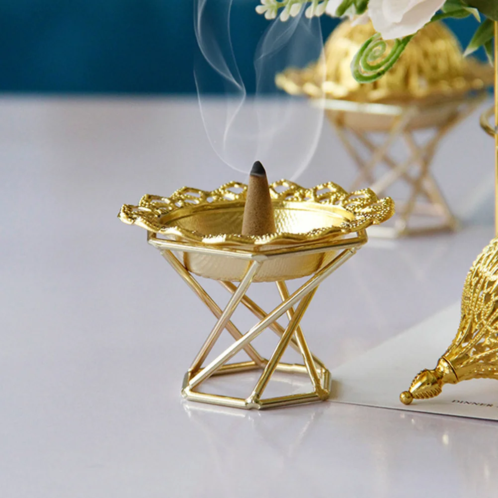 

1pcs Small Incense Burner Arabian Style Metal Table Decor Home Decorations Living Room Desk Centerpiece Incense Holder For