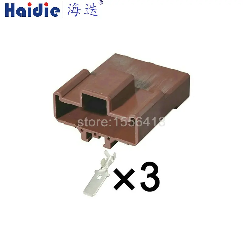 1-20 sets  brown 3 pin way male female 7.8mm HD series electric wire harness auto Connector 6098-0208 6098-0210