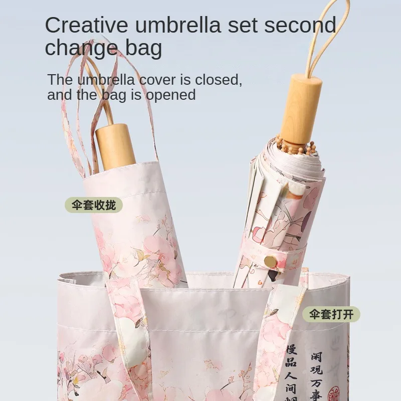 Double Layer Flower Sunshade Umbrella for Women, Sunny and Rainy Umbrella, Anti Wind 3 Folding, Sun Protection UV Umbrellas