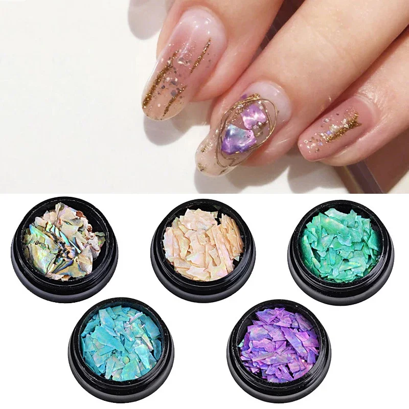 

Abalone Shell Nail Art 3D Charm Slices DIY Manicure Decorations Creative Jewelry Piece for Beauty Nail Design - 1 Box