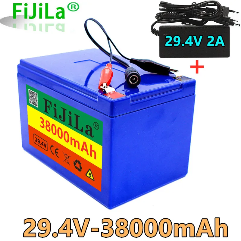 

7S5P 24v 38Ah battery pack 500w 29.4V 38000mAh lithium ion battery for wheelchair electric bicycle pack with BMS + 2A charger