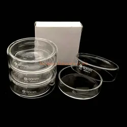 Boîte de culture Pétri en verre borosilicaté pour laboratoire de chimie, levure bactérienne, 60mm, 5 pièces