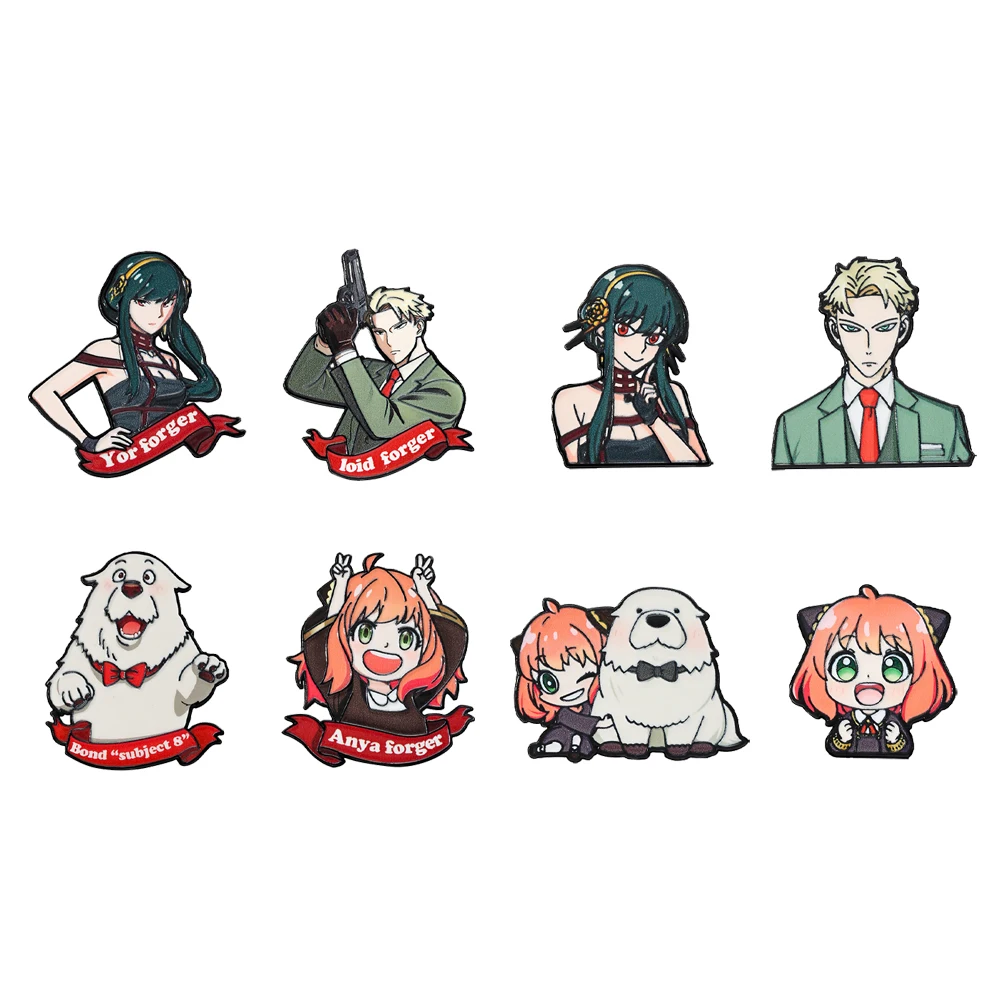 4/8 Stück Spy Family Cartoon Brosche Niedliche Hunde-Anime-Figuren Anstecknadel Revers-Pin Abzeichen für Rucksack Kleidung Accessoires Modeschmuck